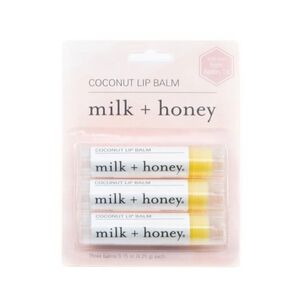 Milk & Honey Coconut Lip Balm 3-Pack ~ Certified Organic